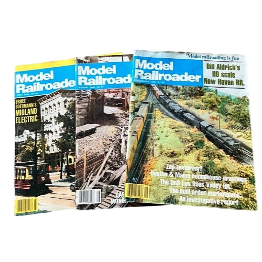 Vintage Model Railroader Magazines Set Of 3 - July August September 1980 Issues